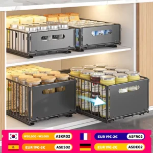 Kitchen Storage Rack Pull Out Cabinet Organizer Slide Drawer Storage Tray Seasoning Bottle Spice Storage Rack Kitchen Organizer