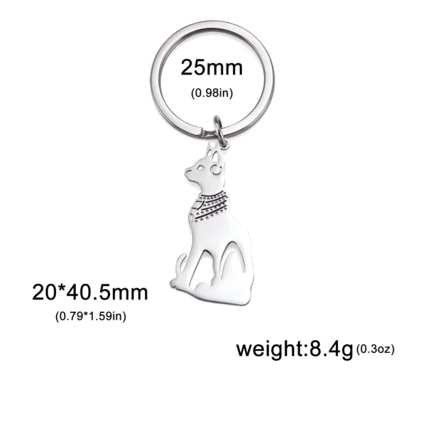 Unift Mystical Egyptian Cat Keychain Stainless Steel Chain Keyring Occult Egypt Jewelry Bag Accessories Women Men Cat Lovers - Image 6