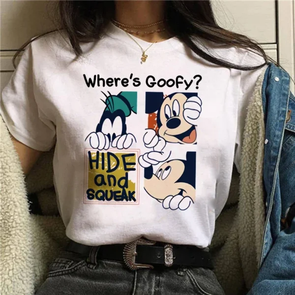 90s Y2k Mickey Print T-shirts for Women Fashion Minnie Mouse T Shirt Streetwear Female Clothes Kawaii Disney Tshirt - Image 3