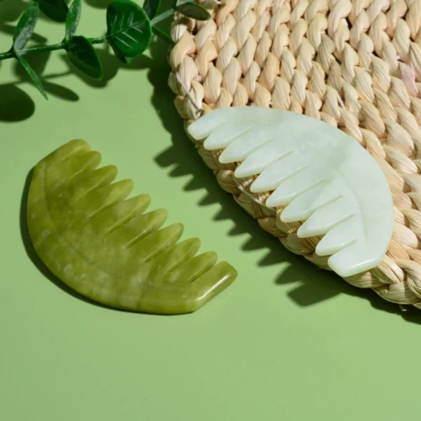 Face Slimmer Gouache Scraper Massager Natural Jade Stone Guasha Tools Massage Comb Body Acupuncture Stick Beauty Health Tool - Image 3