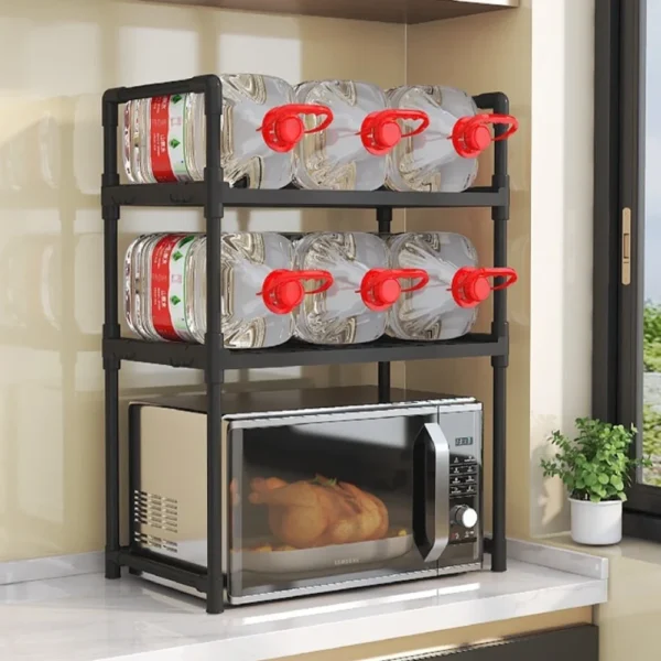 Kitchen Storage Rack Multi-Layer Microwave Shelf Condiment Organizer Shelf Simple Countertop Tidying Shelves Storage Organizer - Image 6