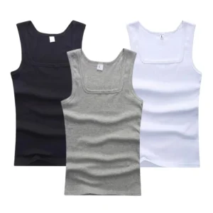 Hot Sale Summer Male Clothes Women Basic Elastic Tank Top Pure Cotton Sleeveless Men's T-Shirt Bodybuilding Fitness T-Shirt