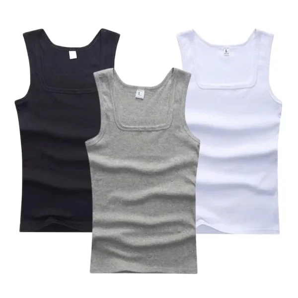 Hot Sale Summer Male Clothes Women Basic Elastic Tank Top Pure Cotton Sleeveless Men's T-Shirt Bodybuilding Fitness T-Shirt