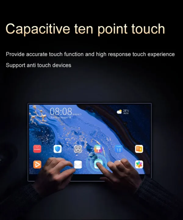 15.6 / 13 Inch 4K OLED Touch Screen Portable Monitor – 550 Nit, USB-C, HDMI-Compatible External Gaming Monitor for Xbox, Switch, Laptop - Image 5