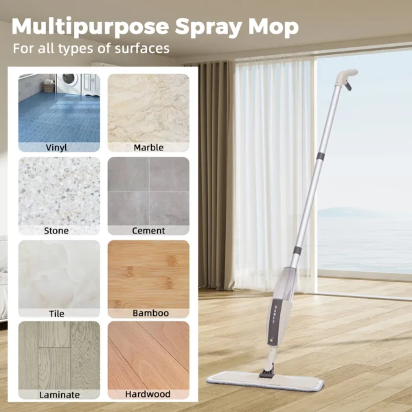 Spray Mop Broom Set Magic Flat Mops for Floor Home Cleaning Tool Brooms Household with Reusable Microfiber Pads Rotating Mop - Image 6