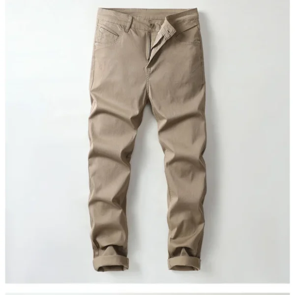 2024 Pure Cotton Casual Pants Men's Autumn Fashion All-Matching Simple Comfortable Slim Straight Business Long Pants - Image 5