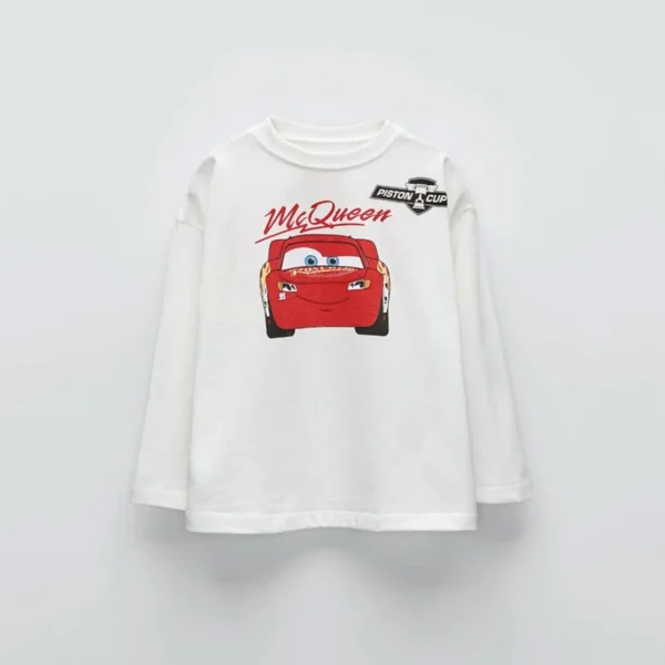 Spring Fall Kids Clothing Long Sleeve Tees Tops Printed Cartoon Car Baby Boys Crewneck Pullover Base Shirt Children's Clothes - Image 4