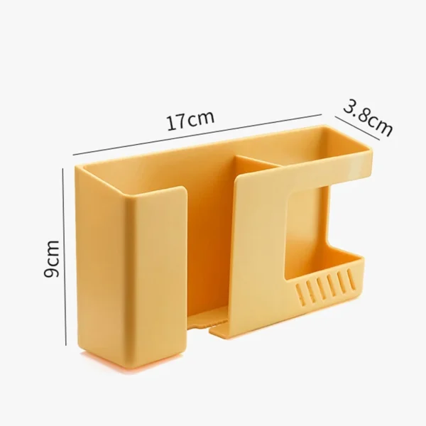 2 In 1 Wall-mounted Mobile Phone Remote Control Storage Box Multifunctional Punch-free Storage Rack Wall Debris Storage Holders - Image 6