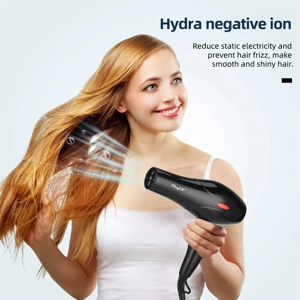 CkeyiN 1600W Hair Dryer Professional Negative Ion Blower Home Use Hot Cold Blow Drying Salon Blower Diffuser Concentrator Nozzle - Image 5