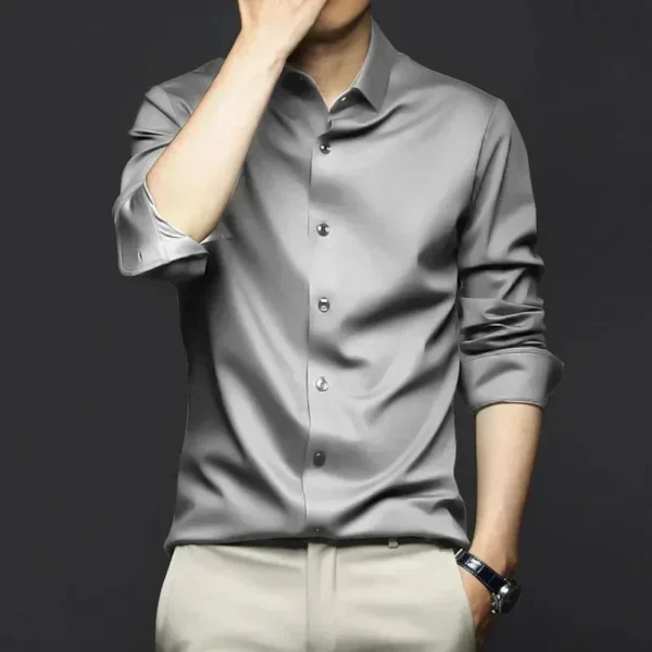 S-6XL Men's Shirt Long Sleeve Non iron Wrinkle Resistant Business Dress High end Professional Casual Suit White Shirt - Image 5