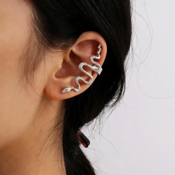 1/3/5PCS Vintage European And American Style Statement Accessory Retro-style Ear Hook Exaggerated Luxurious Must-have 3d Snake - Image 6