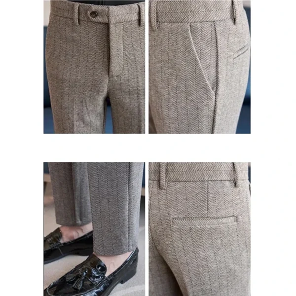 Green Mens Pants, Winter Fashion Slim Trousers, Gray, Brown, Coffee,Black To Choose From,Asian Size 29-38, 2025 New - Image 4