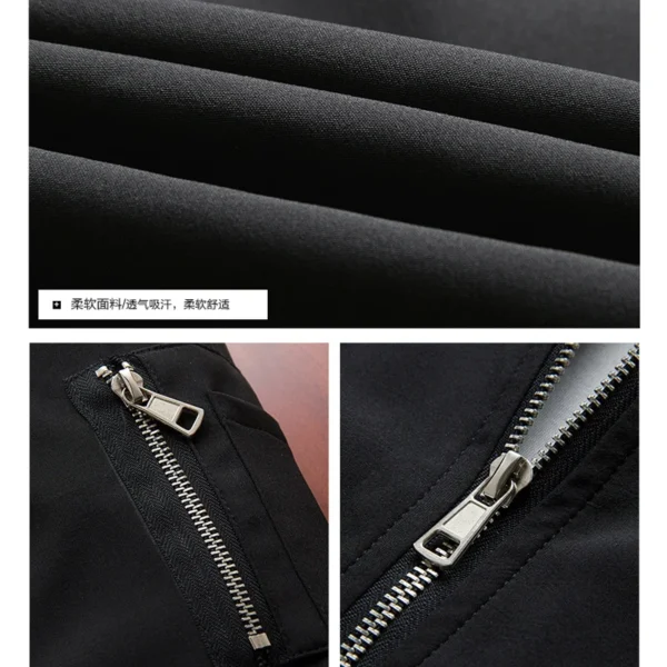 Men Bomber Jacket Thin Slim Long Sleeve baseball Jackets Mens Windbreaker Zipper Windbreaker Jacket Male Outwear Brand Clothing - Image 4