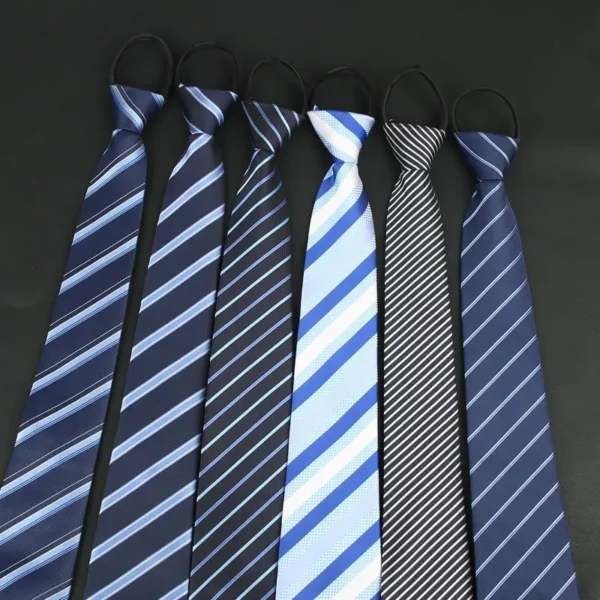 Ties men's formal business groomwedding student women's professional shirt red black blue zipper lazy person neck tie - Image 3