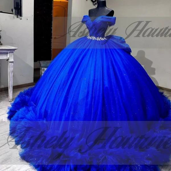 Customized Royal Blue 15 Year Old Girl Quinceanera Dresses Bow Ruffle Ball Gown Women Prom Special Occasion Wear Party 14 26 New - Image 3