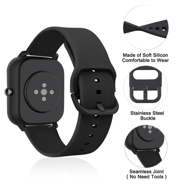 Silicone Watch band For Amazfit GTS 4/3/2e Mini/GTR 4/3/Pro/2/2e/stratos 3/2 Sport Bracelet Amazfit bip-U-S-lite 20mm/22mm strap - Image 2