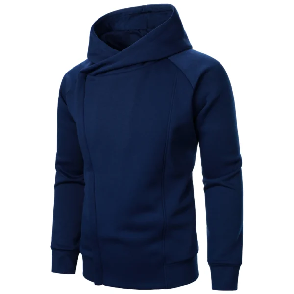 New Fashion Side Hidden Zipper Jackets With Nood Solid Casual Basic Hoodies Men Slim Fit Hooded Sports Sweatshirt Autumn Outwear - Image 4