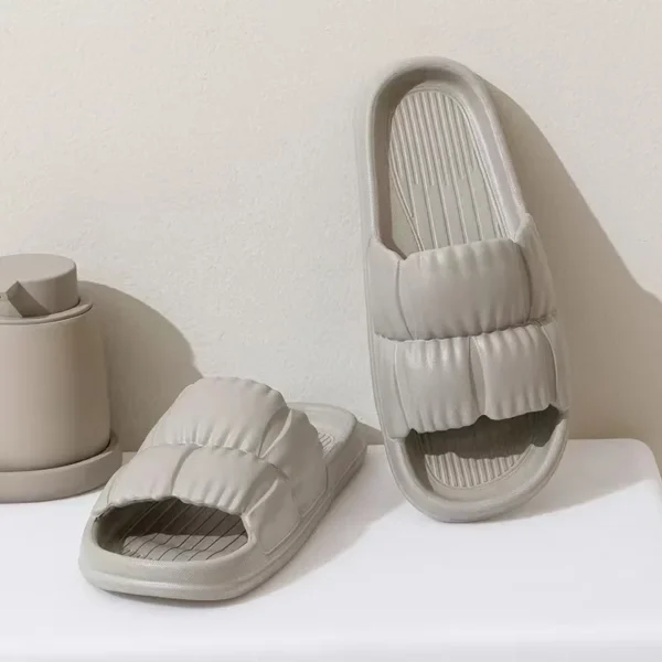 Flower indoor home slippers summer simple anti slip men's and women's lightweight EVA spring cool slippers soft bottom bathroom - Image 3
