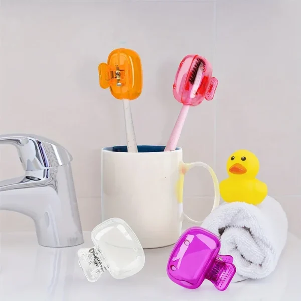 1PC Travel Toothbrush Head Covers Toothbrush Protector Cap Brush Pod Case Protective Portable Plastic Clip For Household Travel - Image 4