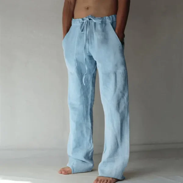 Summer Spring 2023 New Men's Cotton Linen Pants Male Autumn New Breathable Solid Color Linen Trousers Fitness Streetwear S-3XL - Image 2