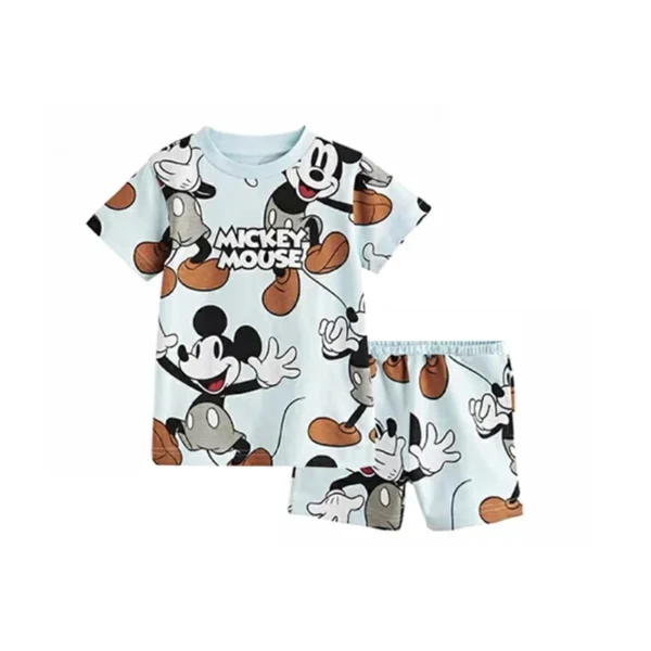 Summer 2pcs/Set Kids Cartoon Short Sleeve Shorts Baby Mickey TShirt Loose Shorts Child Cute Clothing Toddler Thin Tracksuits - Image 2