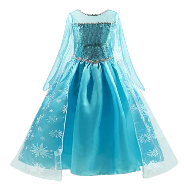 Girls Snow Queen Elsa Kids Costumes For Girl 2024 Carnival Party Prom Gown Robe-Playing Children Clothing Frozen Princess Dress - Image 3