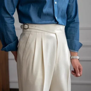 2025 Autumn/Winter New High-Waisted Straight-Leg Long Pants Italian Style Casual Versatile Trousers For British Men