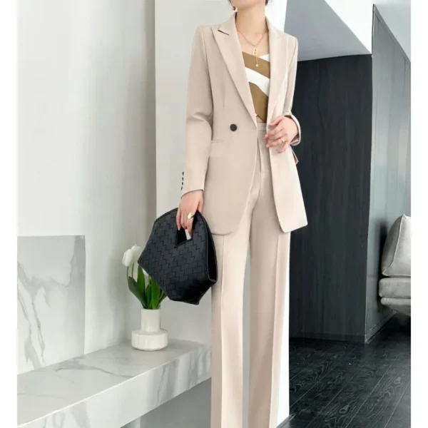 Brown Suit Woman New Fashion Temperament Advanced Sense of Two-piece Suit Spring Autumn British Style Formal Wear High Quality - Image 2