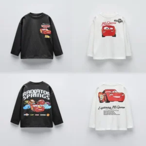 Spring Fall Kids Clothing Long Sleeve Tees Tops Printed Cartoon Car Baby Boys Crewneck Pullover Base Shirt Children's Clothes