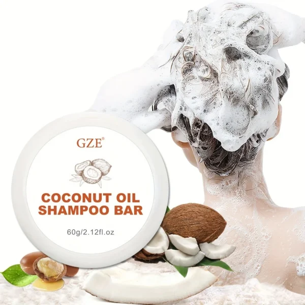 GZE Coconut Oil Shampoo Bar, Moisturizing Bar Shampoo for Dry Hair - Image 3
