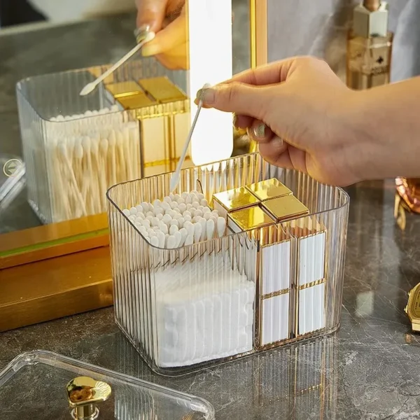 Transparent Plastic Square Swabs Cosmetic Organizer Storage Box Cotton Pads Holder For Daily Storage - Image 2