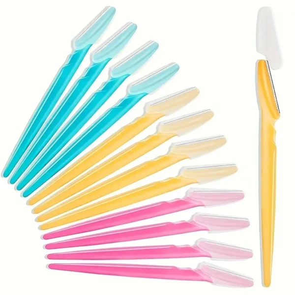 Mix Color Eyebrow Razor Women Face And Body Safe Trimmer Hair Shaver Eye Brow Remover With Cover Small Makeup Tools Set