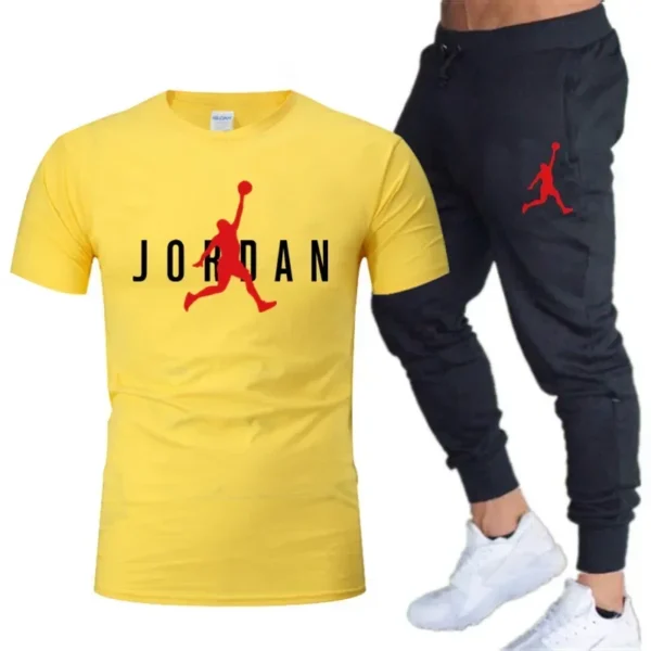 2025 Summer Men’s Tracksuit, Short Sleeve T-Shirt + Trousers 2-Piece Set - Image 6
