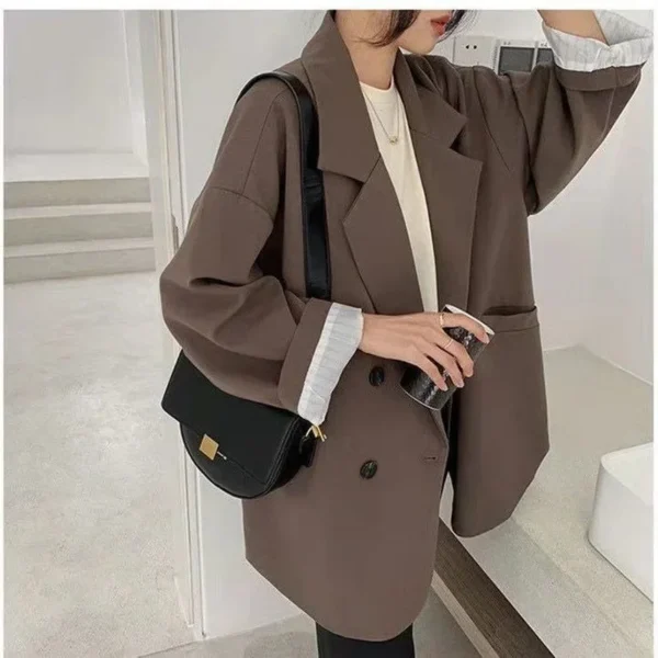 Women's Large Blazer Coats Spring Autumn Fashion Korean Version Loose Top Coat Office Work Clothes Grace Fall Jacket for Women - Image 5