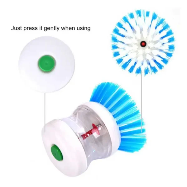 Practical Plastic Dishwashing Brush Save Time Decontamination Cleaning Brushes with Washing Up Liquid Soap Dispenser Daily Use - Image 5