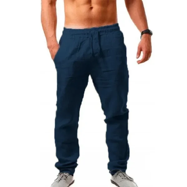 2024 Spring/Summer New Men's Cotton Linen Pants Summer Fashion Casual Solid Color Loose Plus Size M-4XL - Image 4