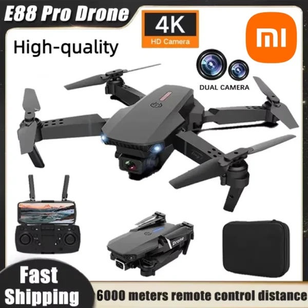 Xiaomi Professional 1080P Drone E88 4K Wide-Angle HD Camera WiFi FPV Height Hold Foldable RC Drone Quadrotor
