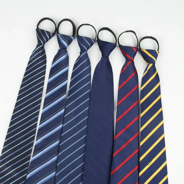 Ties men's formal business groomwedding student women's professional shirt red black blue zipper lazy person neck tie - Image 2