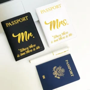 G7NB Mr Mrs PU Cover Luggage Tag Travel Wedding Gift for Women Men
