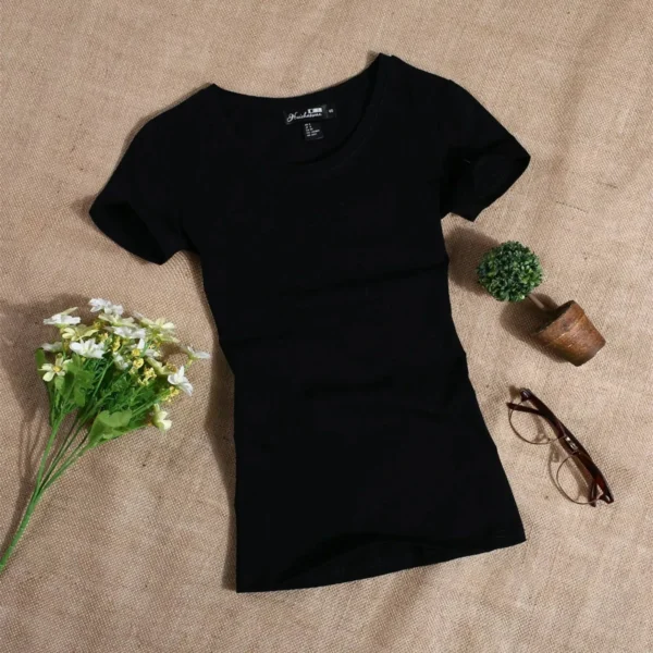 MRMT 2025 Women's T Shirt Casual Women Short Sleeved Slim Solid Color Simple Pure Tees Womens T-Shirt For Female Women T shirts - Image 4