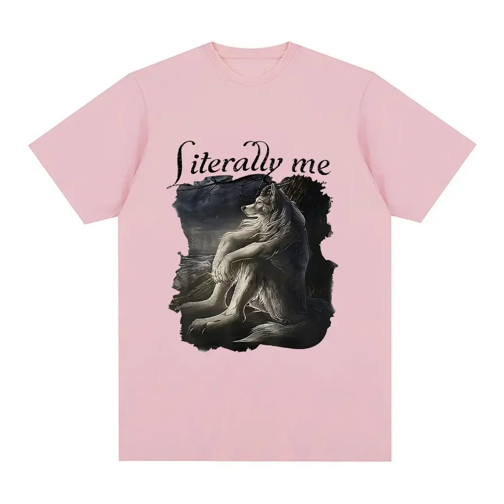 Sitting Wolf Literally Me Funny Meme T-Shirt Women Casual Short Sleeve T-Shirts Hip Hop Vintage Tee Shirt Unisex Women Clothing - Image 4
