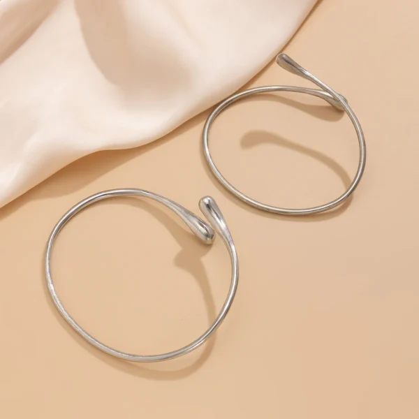 FTCY Vintage Simple Upper Arm Bracelet for Women Trendy Geometric Water Drop Shape Bangles Adjustable Women's Jewelry - Image 4