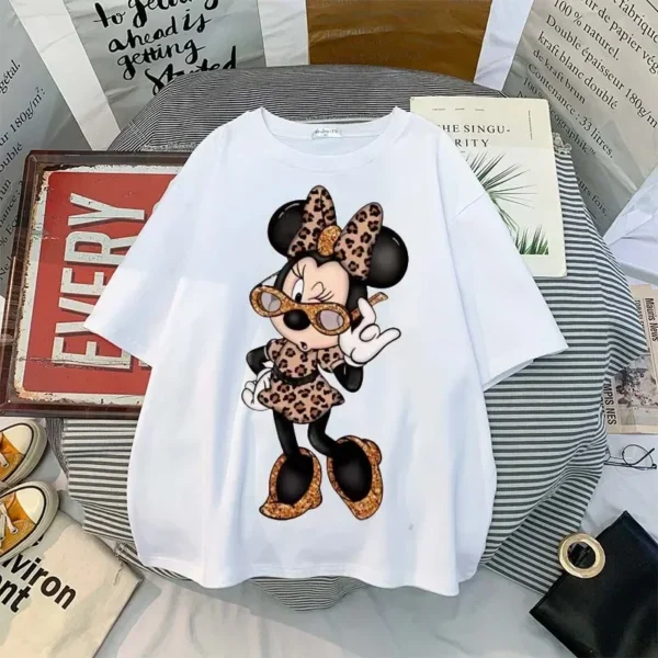 Vintage Women Tshirt Ulzzang Harajuku Mickey Minnie Printed Femme Tshirt Oversized Loose Casual 90s Streetwear - Image 6