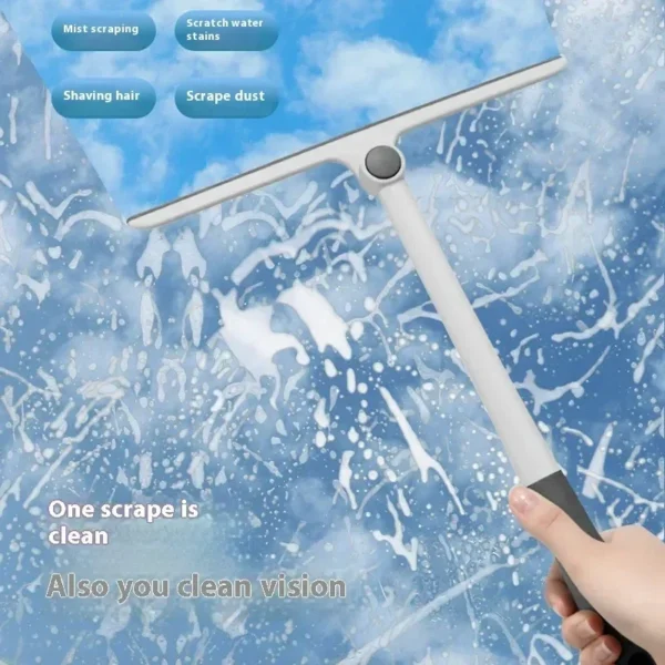 360 Degree Rotatable Shower Squeegee Glass Wiper Scraper Squeegee Cleaner with Silicone Holder Bathroom Mirror Scraper Cleaning