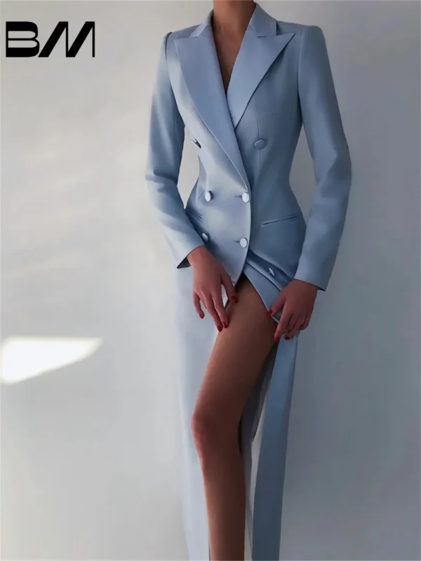 Elegant Spring Summer Double Breasted Women Long Jacket Suits Formal Wear Customized Party Dress Stylish Fashion Blazer