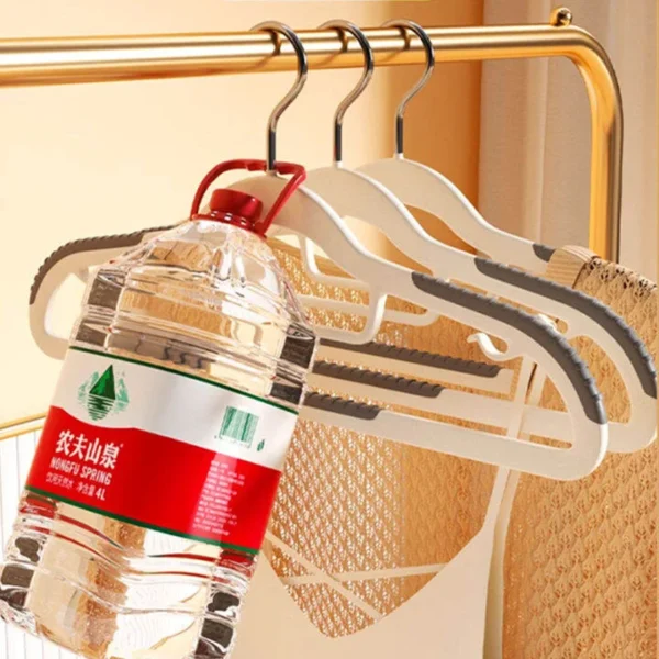 Hanger 10Pcs Anti-Slip Grey Multifunctional Wet and Dry Household Hanger Suitable for Hanging Storage Clothes Bedroom Ward - Image 3