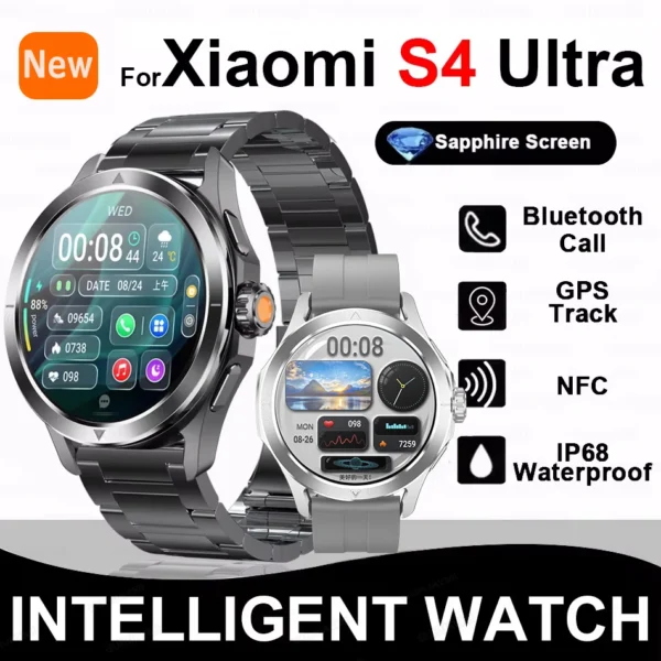 Xiaomi S4 Ultra Outdoor Sports Smartwatch – AMOLED Screen, NFC, GPS Compass, Heart Rate, Waterproof, Bluetooth Call