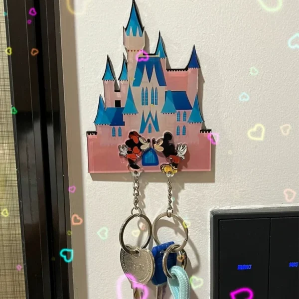 Acrylic Refrigerator Magnet Couple Keychain Hanger Cartoon Key Holder House Key Ring Pendant Anti-Lost Hanger Entry Home Decor - Image 4