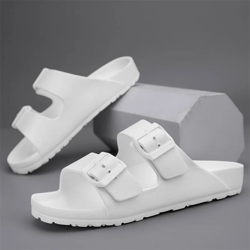 Men's casual buckle flat heel cover wearing one size slippers, beach slippers - Image 3