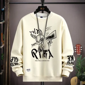 Spring Men's Sweatshirt Japan Alphabet Printed Long Sleeve T-Shirt Fashion Men's Clothing Khaki O Neck Harajuku Top 2024 New